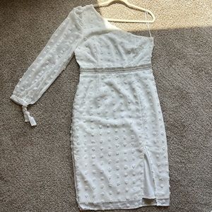Beautiful Jaus Midi one shoulder white dress
